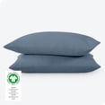 thumbnail image 3 of Bare Home Percale Weave Pillowcase Set - 300 Thread Count - 100% Organic Cotton - Standard, Bering Sea, 3 of 4