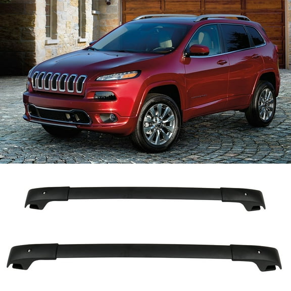 Scitoo Roof Rack Cross Bars Baggage Carrier for Jeep for Cherokee 2014-2019 Black 2 Pcs Roof Top Rack Luggage Carrier
