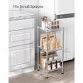 thumbnail image 3 of Bathroom Shelf Storage Rack for Small Space with PP Shelf Liners Removable Hook Extendable Design Silver and Translucent ULGRS, 3 of 7