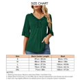 thumbnail image 2 of Women Ruffle Trim Half Sleeve Top V Neck Casual Loose Fit Elegant Dressy Summer T Shirt Green L, 2 of 2