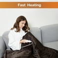 thumbnail image 5 of Tefici Heated Blanket Throw，50"x60"Double Flannel Heating Blanket for Home Office, Electric Blanket 4 Hours Auto-Off & Over-Heat Protection, Brown, 5 of 8