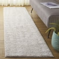 thumbnail image 2 of SAFAVIEH Rumi Jasmine Geometric Polyester Shag Runner Rug, Ivory/Light Beige, 2'2" x 8', 2 of 7