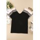 thumbnail image 4 of ABPHQTO Top negro con mangas de leopardo para mujer, 4 of 5
