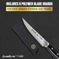 thumbnail image 5 of SliceElite Elite Series 6-Piece Steak Knife Set Non-Serrated Plain Edge 67-Layer Damascus Steel with VG10 Super Steel Core G10 Composite Handles with Blade Guards, 5 of 8