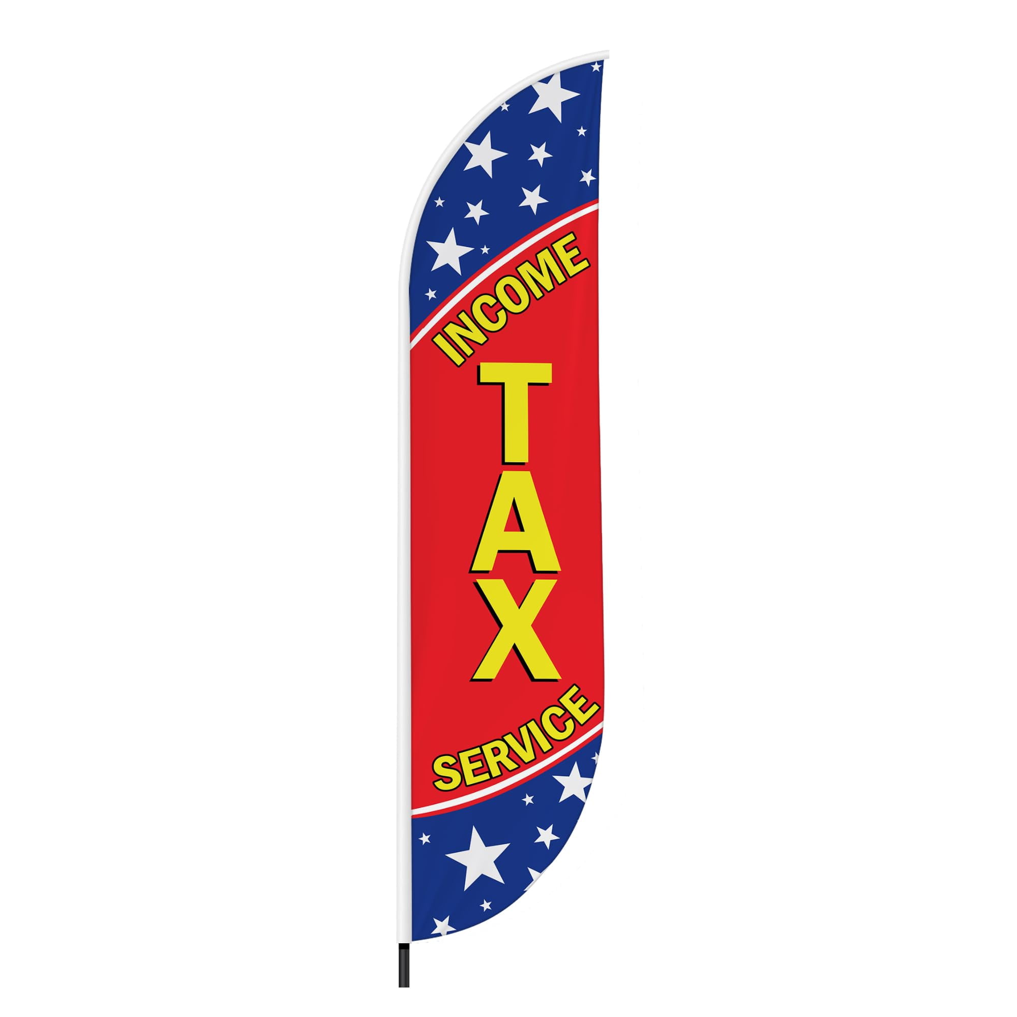 Income Tax Feather Flag(11.5feetX2.5feet) by DreamController | Outdoor Business Advertising Tall Flag | Weather-Resistant Knitted Swooper Flag | Made in USA | HD Print (Flag Only)17