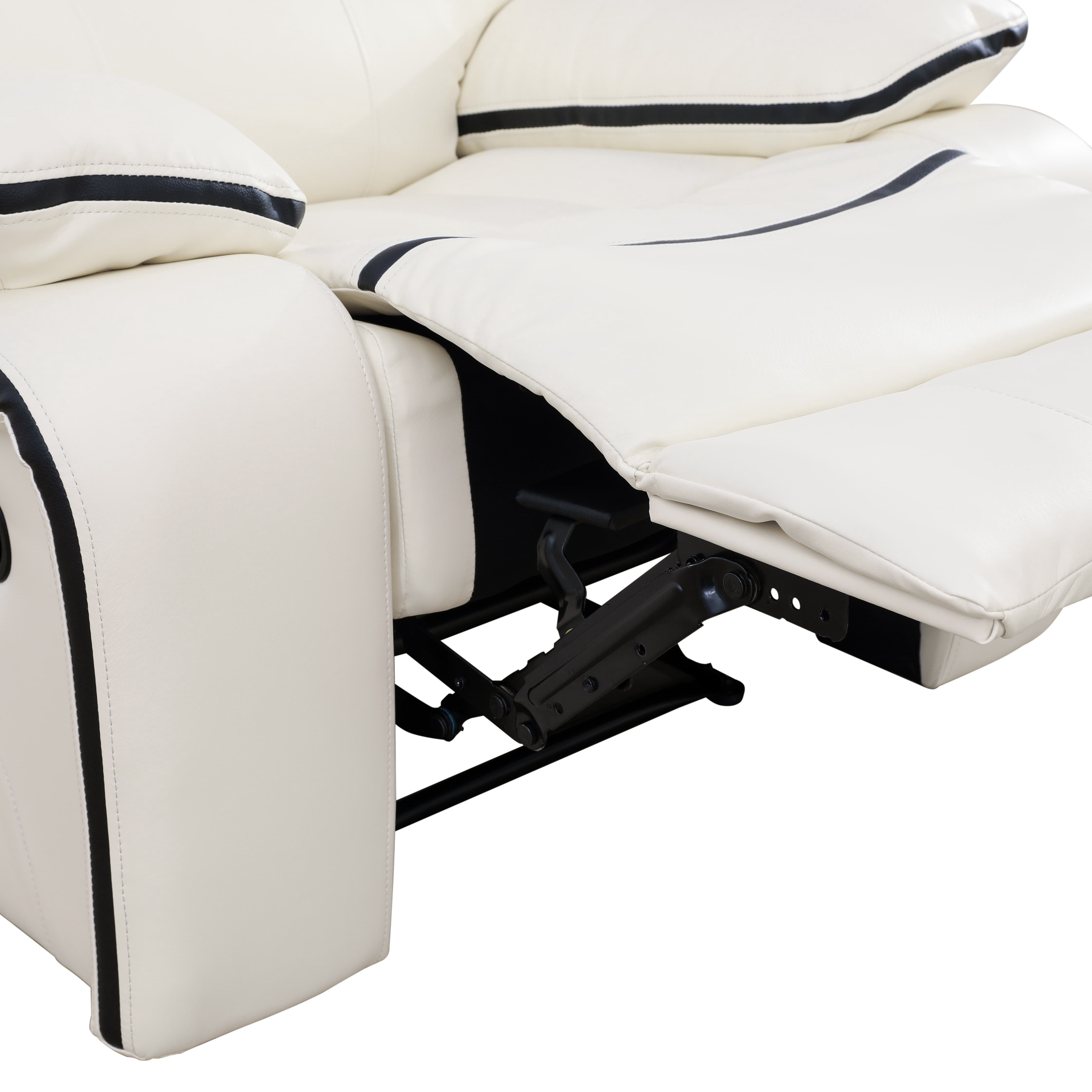 MAYEERTY Power Reclining Loveseat, Electric 2-Seat Breathable Leather Recliner with Storage & Cup Holders for Living Room, White