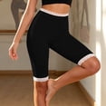 thumbnail image 6 of Stamzod Leggings for Women Tummy Control Lace Patchwork Slim Fit Yoga Pants Women Knee Length High Waisted Leggings Black S, 6 of 6
