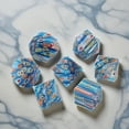 thumbnail image 5 of Floral Murano Light Blue Stone Dice  Hand-Carved Gemstone Dice D4 D6 D8 D10 D12 D20 Percentile or 7PCS Polyhedral Set for DnD & Tabletop RPG, 5 of 5