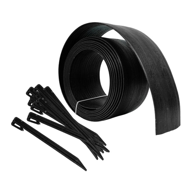 Dickly 12.2m Garden Edging Border Accessory, Flexible, Lightweight, Versatile Landscape black