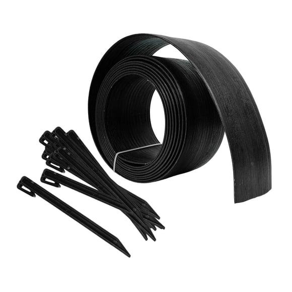 S SERENABLE Garden Edging Border Accessory Garden Edging Coil for Plant Yard Landscaping black