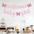 thumbnail image 4 of Qttier Welcome Baby Girl Banner, Butterfly Baby Girl Banner, Girl Baby Shower Decorations (Pink), 4 of 7