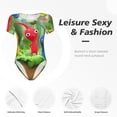 thumbnail image 5 of Lsque Pikmin Women's Crew Neck Short Sleeve Bodysuit Basic T Shirts Tops Onesie Adult Cute Pajama-X-Large, 5 of 8