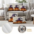 thumbnail image 6 of Halloween Outdoor Waterproof Pillow Covers, Orange Fall Pumpkin Witch Hat Bat Beige Decorative Rectangle Throw Pillowcase Sofa Cushion Sham for Patio/Couch/Chair, 20"x12" 2 Pack, 6 of 8