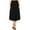 Black, variant on Women's Casual Relaxed Fit Elastic A-Line Solid and Floral Printed Midi Long Skirt