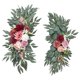 thumbnail image 4 of 2 piezas de flores de arco de boda, hojas verdes, flores de seda hechas a mano, flores artificiales Rojo, 4 of 9