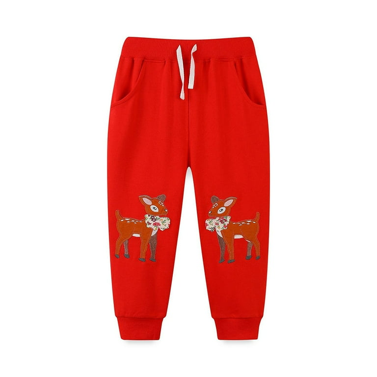 Esaierr Kids Baby Boys Girls Sweat Pants 2 7Y Kids Cotton Active Pants Toddler Cartoon Jogger Sweatpants Spring Fall Jogger Pants