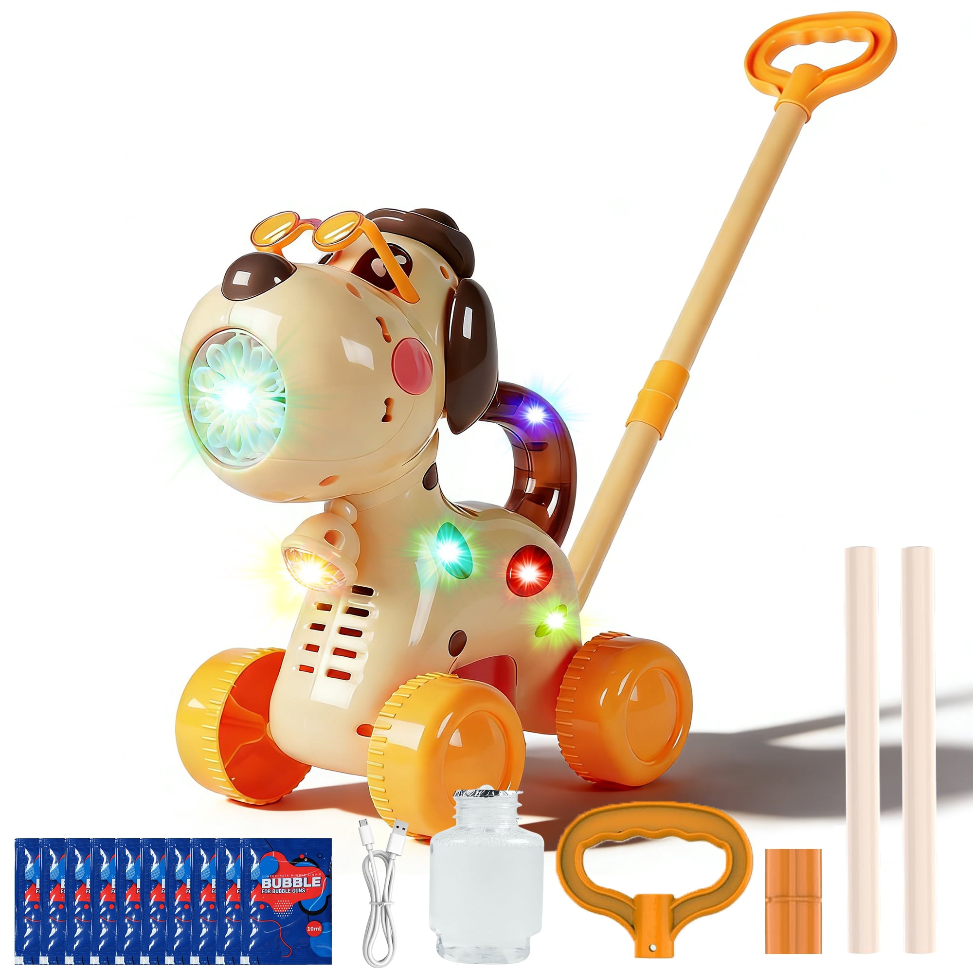 Jaawind Automatic Bubble Machine for Toddlers, Portable Dog Bubble Maker Blower Cart Toys for 3-6 Years Old Boys Girls, Bubble Lawn Mower, Kids Outdoor Toys, Birthday Gift