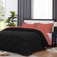 thumbnail image 2 of DNG Creations 1 Piece Reversible Diamond Pattern Comforter Solid - 100% Egyptian Cotton, 800 TC ( Oversized Queen - Size ) All-Season 550 GSM ( Brick-Red/Black Colour ), 2 of 7