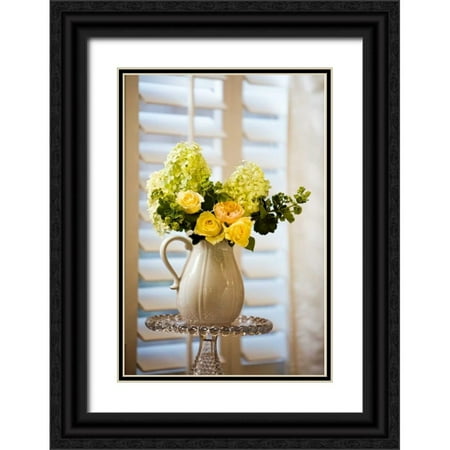 Clayton-Thompson Philip 17x24 Black Ornate Wood Framed with Double Matting Museum Art Print Titled - Spring Bouquet I