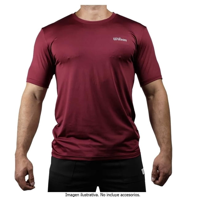 Playera Wilson Talla EG Deportiva Ultralight Cuello Redondo Vino