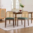 thumbnail image 2 of GAKMCIL Chenille Dining Chair, Mid-Century Modern Arm Chair, 1-Seat Cushioned Sofa with Solid Wood Armrests and Legs, Weight Capacity 300lbs for Dining Room, Kitchen and Bedroom (Olive Green), 2 of 8