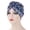 Dark Blue, variant on Herrnalise Women India Hat Printed Muslim Ruffle Chemo Hat Beanie Wrap Cap