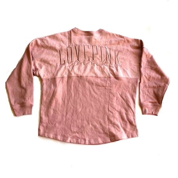 Victoria's Secret Pink Varsity Crew Sweatshirt Dusty Rose Pink Size Large New