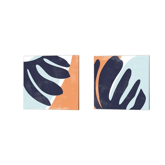 Great Art Now Bright Wave by Emma Scarvey 2 Piece Canvas Art Set Each 14"W x 14"H