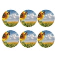 thumbnail image 2 of Gaeub butterfly and sunflower Print 6 Pcs Leather Coasters for Drinks ,Drink Coasters Sets,Drink Table Cup Coasters for Living Room Kitchen Coffee Decor,Round Shape, 2 of 7