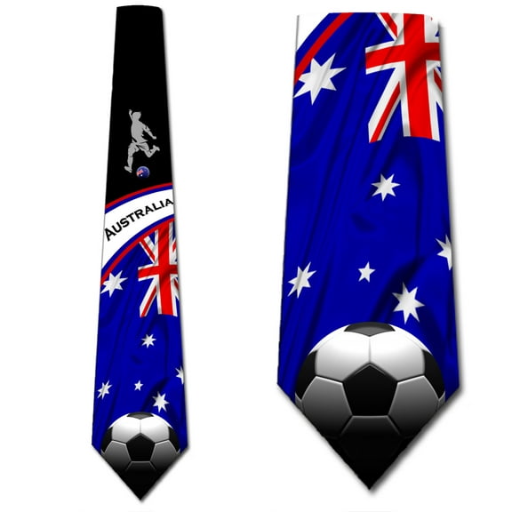 Football Ties Mens Australia Tie Soccer Necktie by Three Rooker