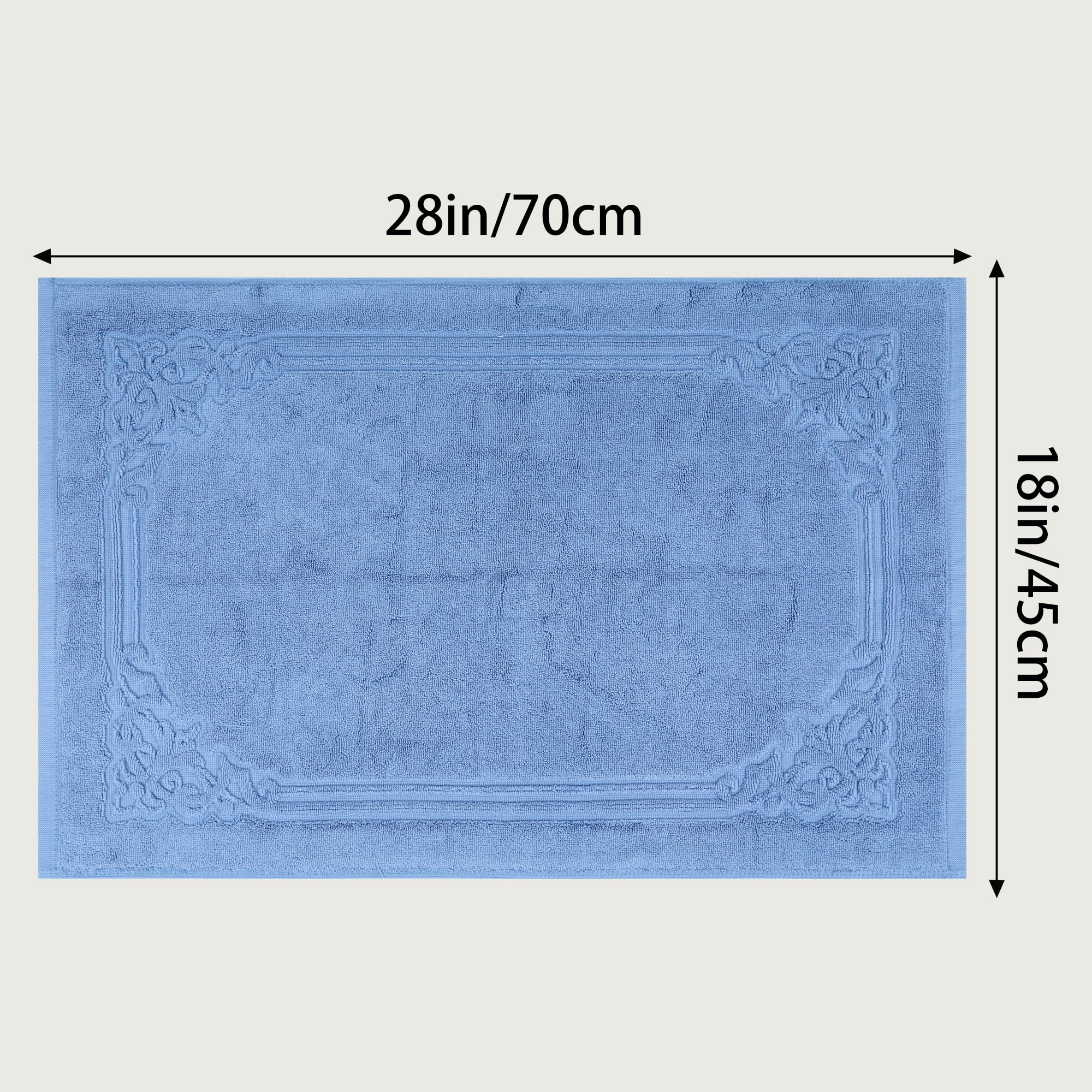Unique Bargains Cotton Absorbent Floor Mats Quick Dry Towel Blue