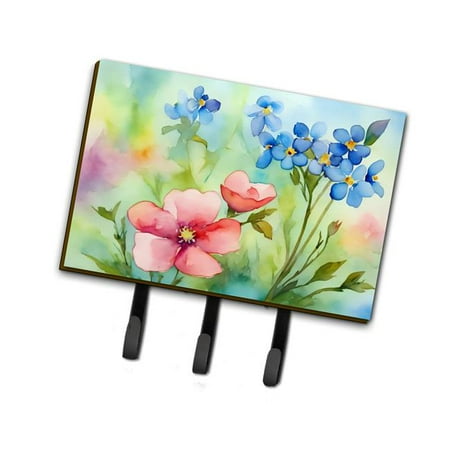 Carolines Treasures DAC1623TH68 9 x 6 in. Unisex Alaska Forget-me-nots in Watercolor Leash or Key Holder
