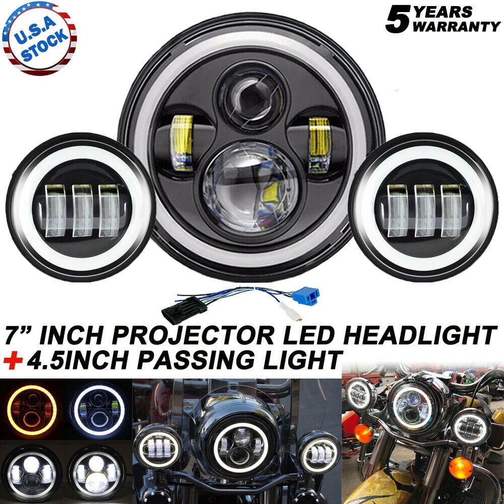 with LED Halo Spot Lamp Passing Light Black Projector Fog Lamp for Harley Davidson Motorcycles 4.5 Inch Road King Passing Light with LED Halo Spot Lamp Passing Light Black Projector Fog Lamp for Harley Davidson Motorcycles 4.5 Inch Road King Passing Light