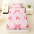 thumbnail image 3 of Erosebridal Cute Clover Bow Twin Sheet Sets 3pcs for Girls,Kids Teens Dreamy Flowers Bowtie Bedding,Super Cozy Room Decor, 3 of 5