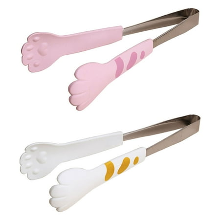 

2Pcs Stainless Steel Food Tongs Bread Dessert Barbecue Tongs (Assorted Color)