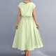 thumbnail image 5 of Puntoco Vestido Suelto De Verano De Color Sólido Con Cordones Vestido De Manga Corta Con Cuello Redondo Vestido De Cuello Redondo De Manga Corta Verde Menta M,Regalos Para Mujer Joven, 5 of 5