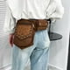thumbnail image 5 of Qarigey Monedero bohemio con bolsillo tipo cartera para festivales y viajes, simple y moderno. Cangurera Bolsas de mensajero y de hombro marrón, 5 of 6