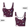 thumbnail image 6 of Goofa Space Dinosaur Printed Sports Bras for Women, High Impact Running Bra Workout Crop Tank Tops Longline Sports Bra Push up-Small, 6 of 9