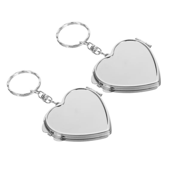 WORGEOUS 2pcs Compact Mirror For Purse Heart Shaped Double-Sided Mini Vanity Mirror Travel Portable Pocket Makeup Mirrors For Women
