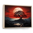 thumbnail image 2 of Designart "Red Tree Silhouette Euphony II" Landscape Trees Floater Framed Wall Art Print, 2 of 7