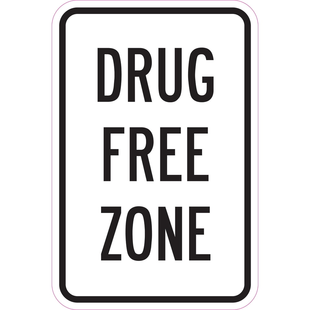 Drug Free Zone Sign 12" x 18" Heavy Gauge Aluminum Signs