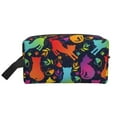 thumbnail image 2 of Uemuo Colorful Cats Pattern Portable Toiletry Bags with Handle, Waterproof travel Make up Bags for Women, Large Capacity Travel Cosmetic Bags, 2 of 9