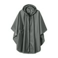 thumbnail image 2 of jobturf Rain Poncho for Adults Lightweight Drawstring Hooded Raincoat Full Zip Waterproof Rain Jacket with Pockets, 2 of 5