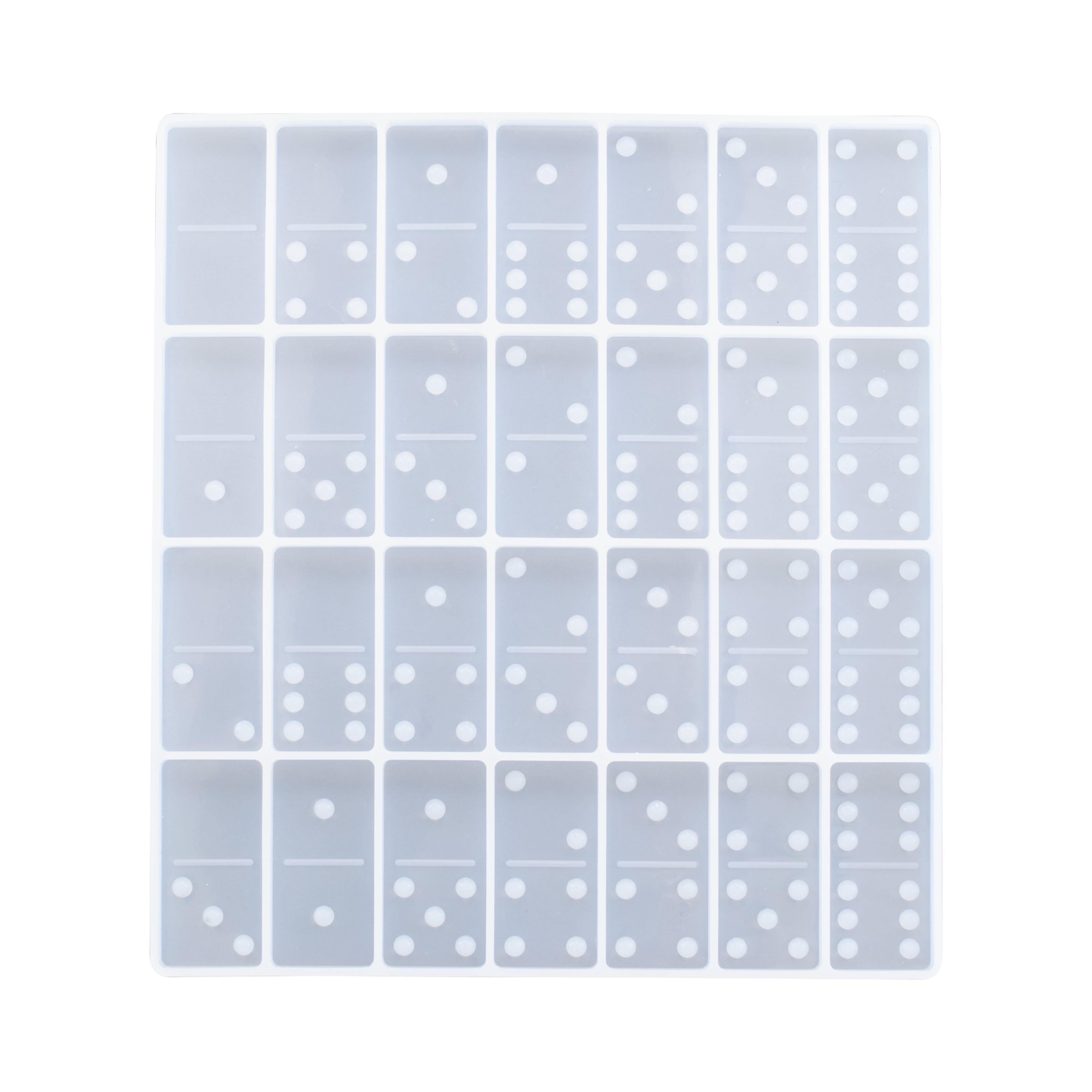Craft Smart Dominoes Silicone Mold - 8.27" x 7.48", 28 Cavities per Mold, Clear Silicone - Ideal for Resin Casting, DIY Crafts & Gifts, 6 Pack