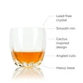 thumbnail image 3 of Viski Cactus Crystal Tumblers - Stylish Lowball Cocktail Glass Gift Set, 3 of 7
