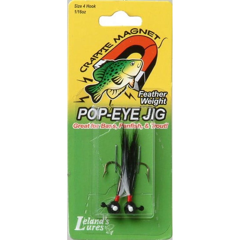 クラブ popeye310 3 pack) Leland Lures Featherweight 1/16 Oz. Pop Eye Jig White