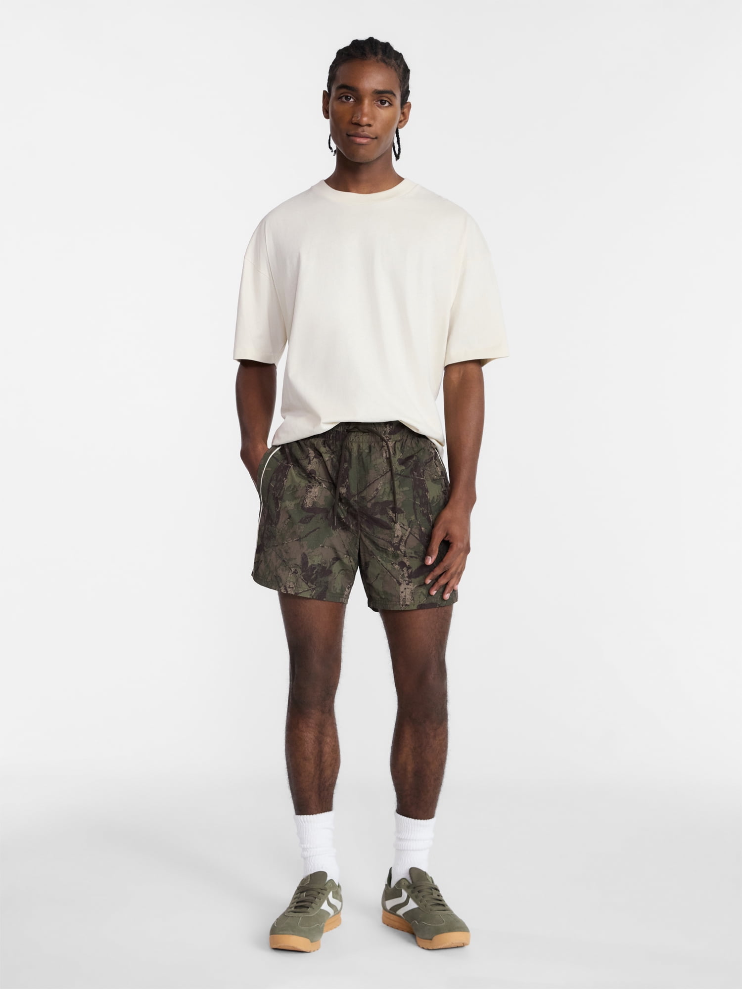 No Boundaries Nylon Track Shorts, 6" Inseam, Men's XS-5XL
