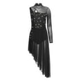 thumbnail image 3 of Raenseen Costume de Danse Lyrique pour Femmes Robe Fluide Sans Manches à Col Montant en Strass Noir m, 3 of 7