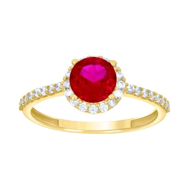 14k Yellow Gold Womens Pink White Cubic Zirconia Halo Fashion Ring 5.3x8mm Wide Ring for Women