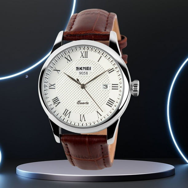 Relojes Analogicos Correa de Piel Hombre Reloj Business Casual Retro para Viaje de Negocios Walmart en linea